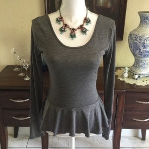 Knit Grey Peplum Top